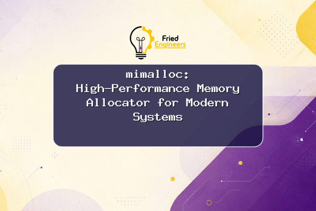 Diagram illustrating the efficiency of mimalloc memory allocator in a multi-threaded environment.