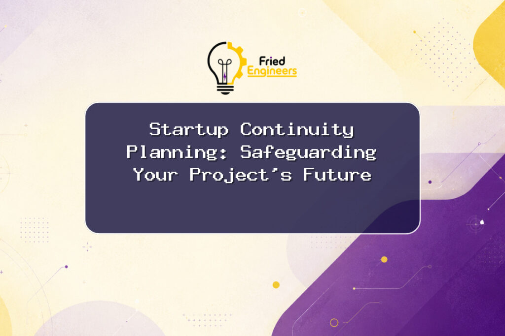 Diagram illustrating startup continuity planning and risk management