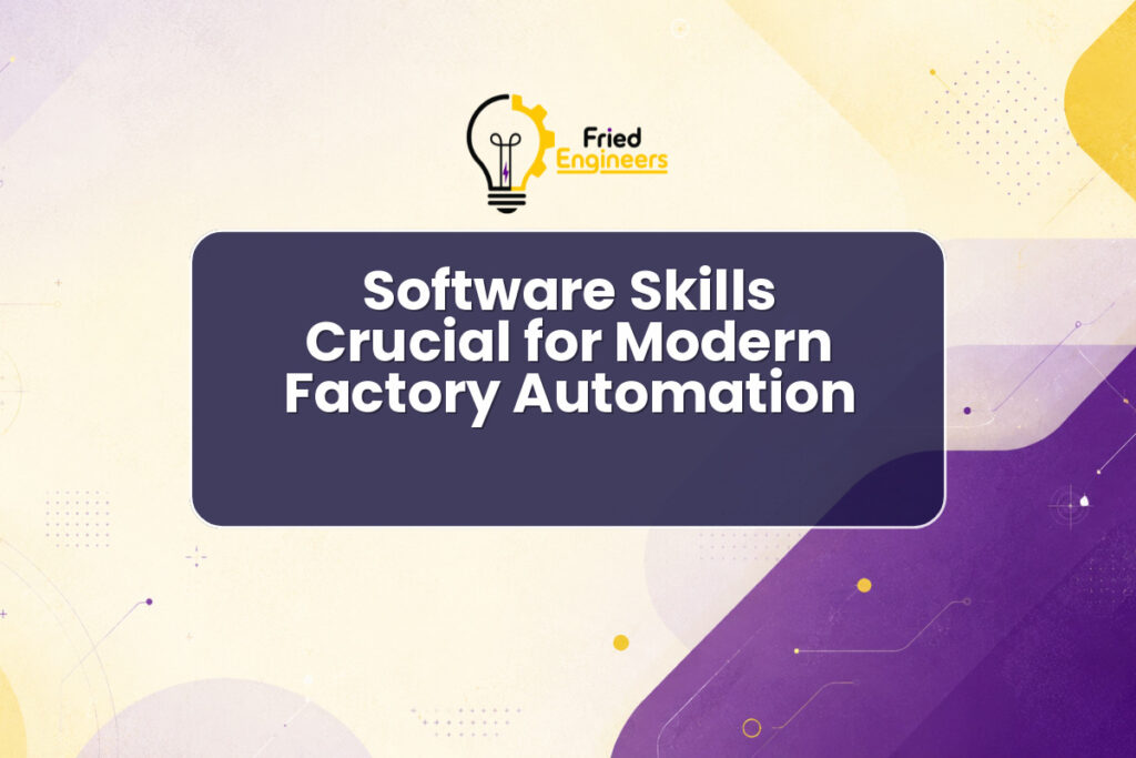 Engineers developing automation software skills for factory robots