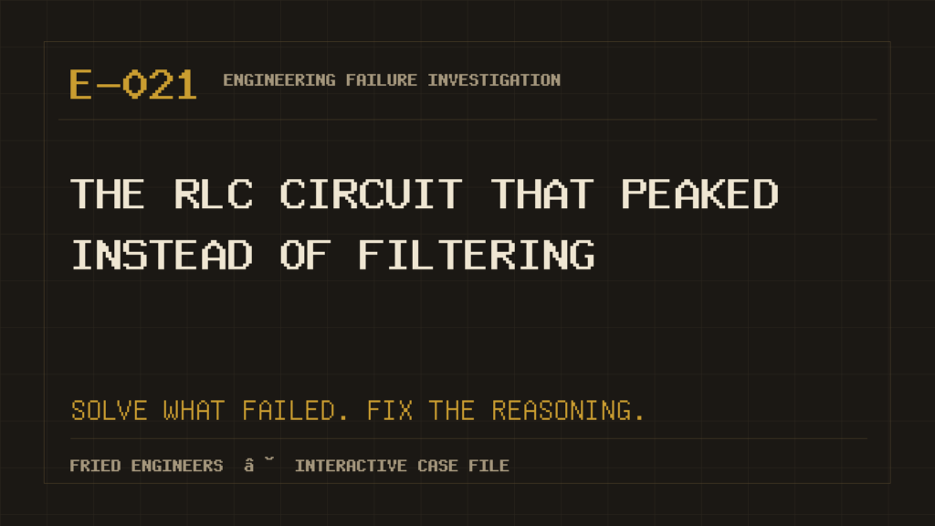 Case E-021 engineering failure visual