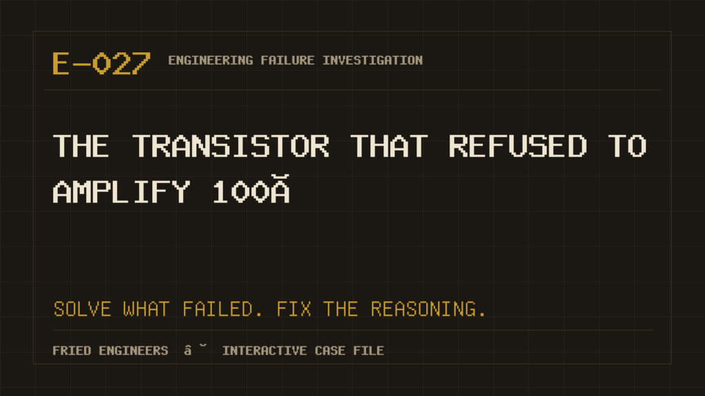 Case E-027 engineering failure visual
