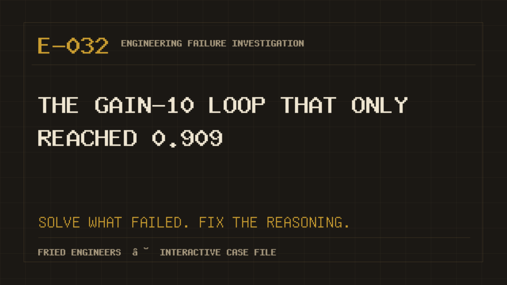 Case E-032 engineering failure visual