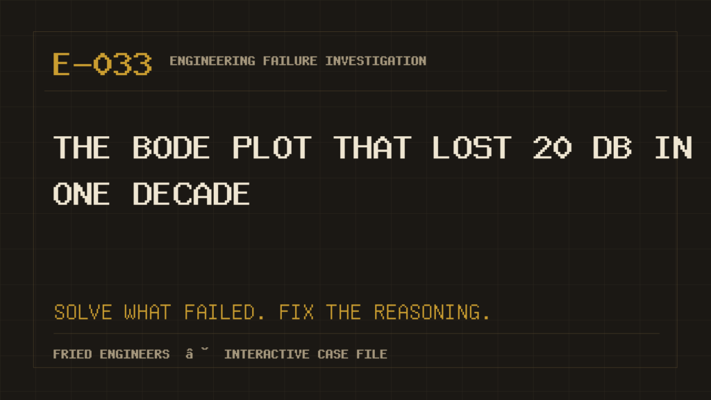Case E-033 engineering failure visual