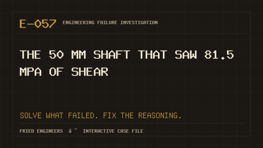 Case E-057 engineering failure visual