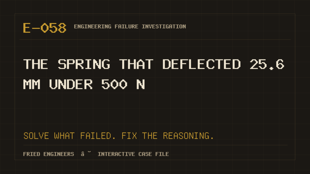 Case E-058 engineering failure visual