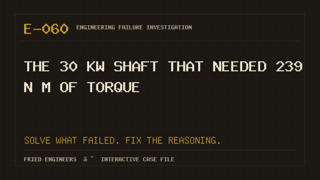 Case E-060 engineering failure visual