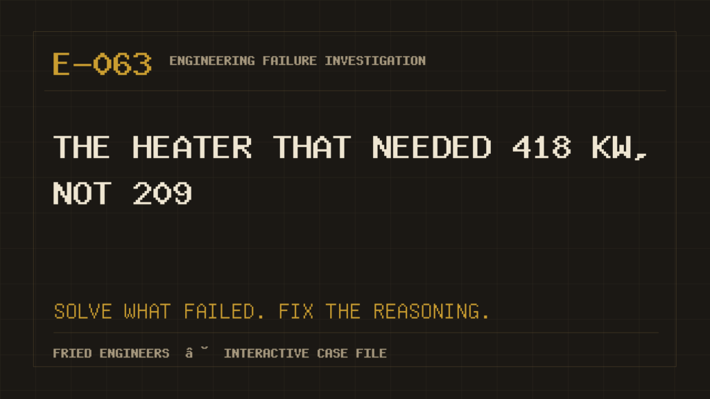 Case E-063 engineering failure visual