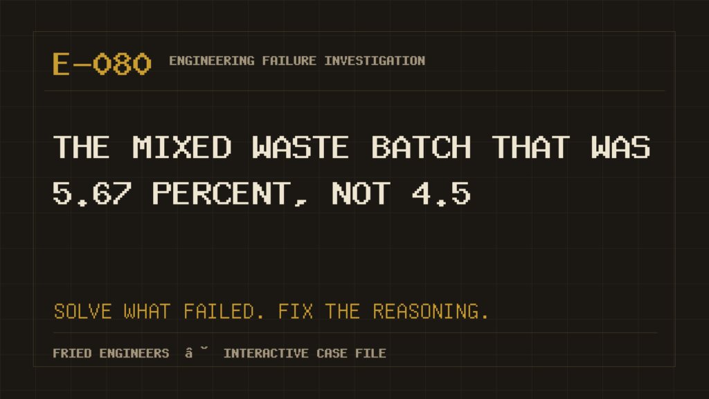 Case E-080 engineering failure visual