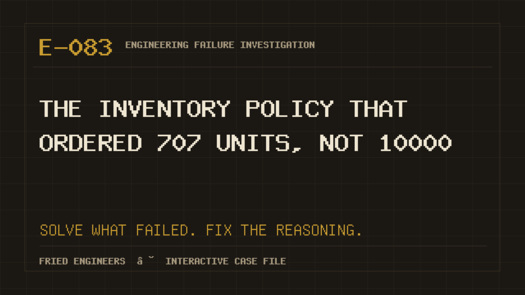 Case E-083 engineering failure visual
