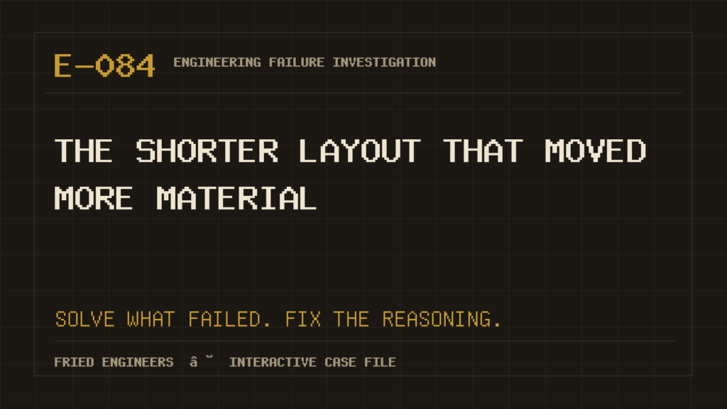 Case E-084 engineering failure visual