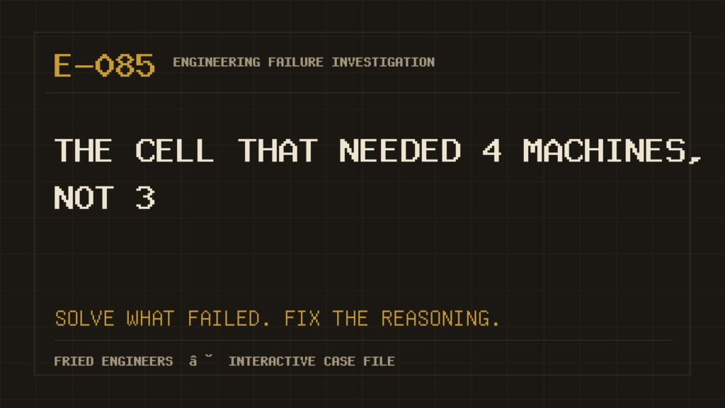 Case E-085 engineering failure visual