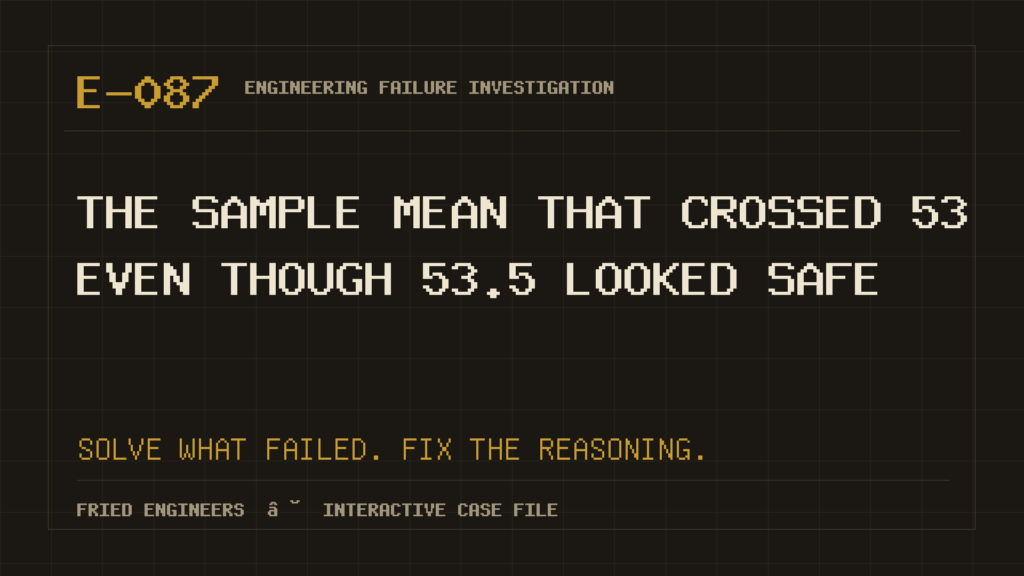 Case E-087 engineering failure visual