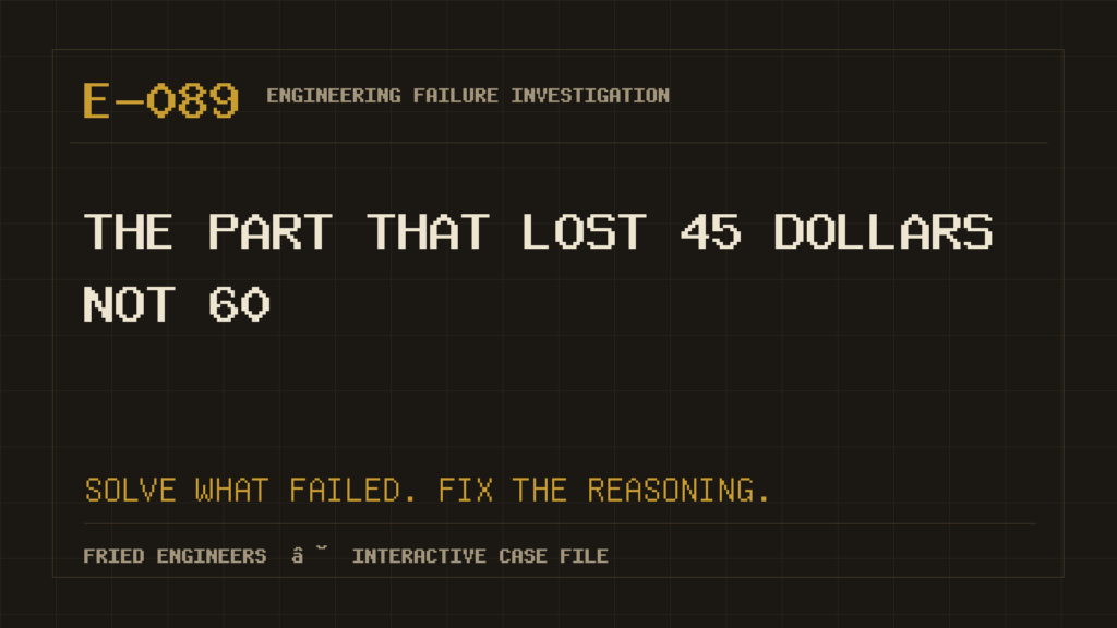 Case E-089 engineering failure visual