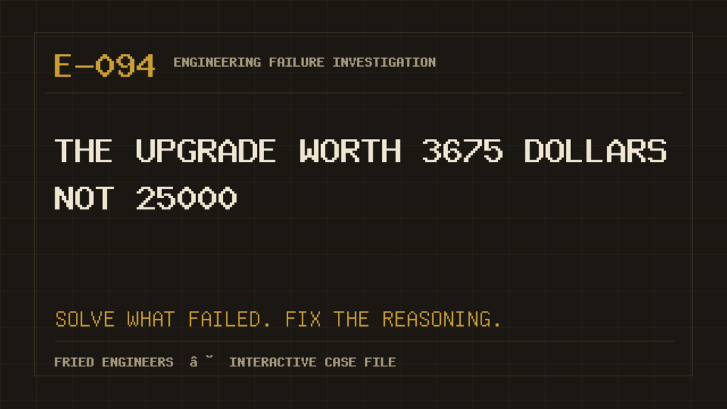 Case E-094 engineering failure visual