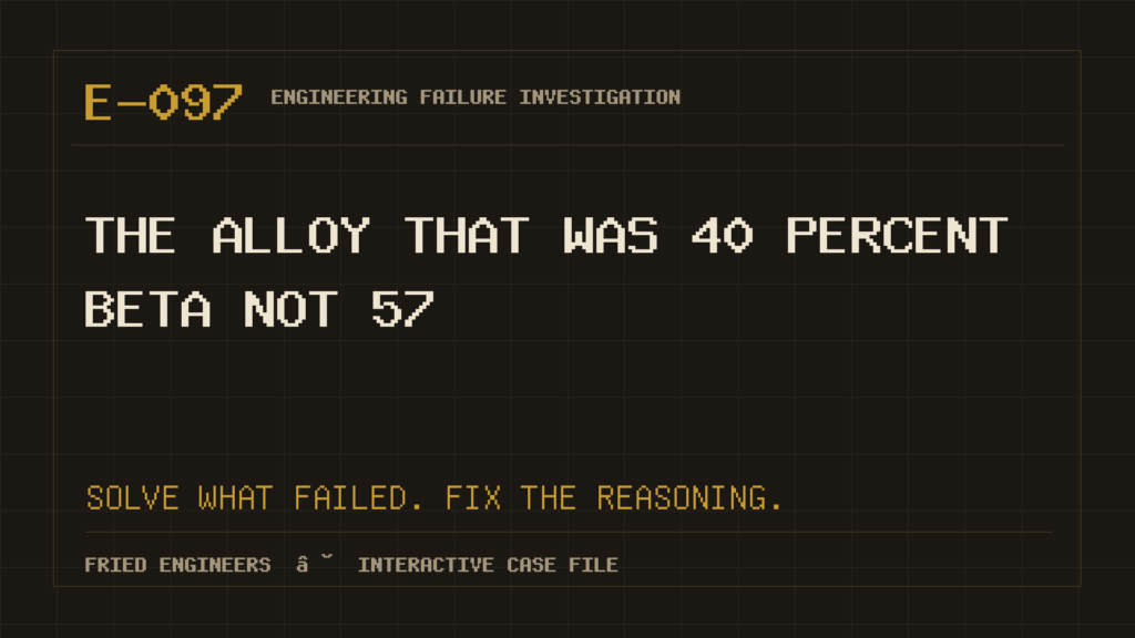 Case E-097 engineering failure visual