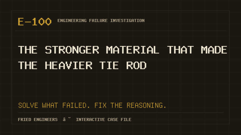 Case E-100 engineering failure visual