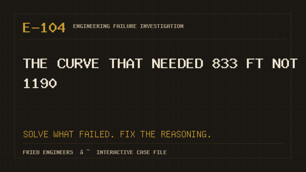 Case E-104 engineering failure visual