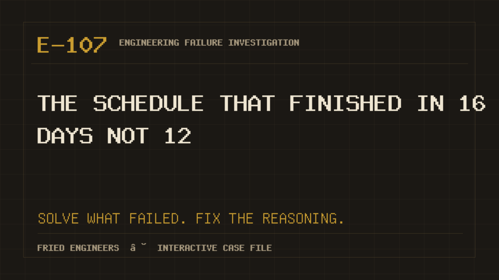 Case E-107 engineering failure visual