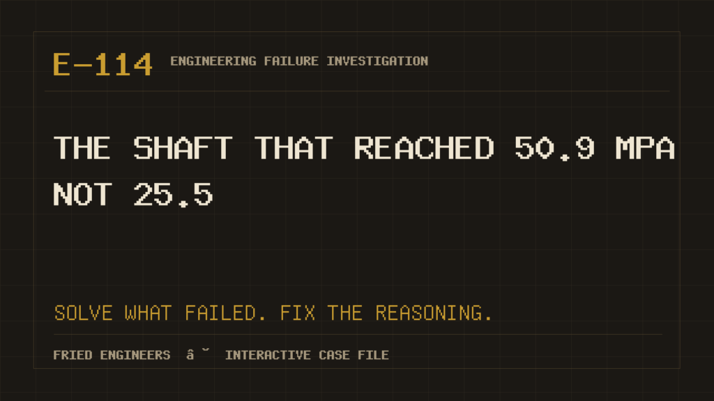 Case E-114 engineering failure visual